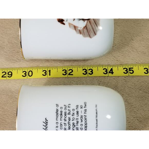 Norman Rockwell Coffee Mug Tea Cup 10oz The Cobbler 1982 A Dollhouse Japan x2 - Picture 12 of 12